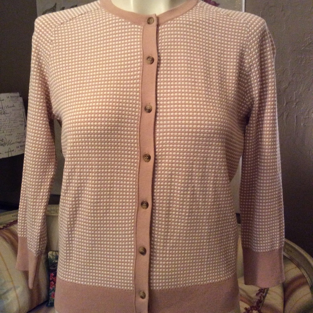 Ann Taylor Dot Cardigan Sweater